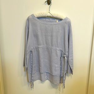 Eileen Fisher Handkerchief Linen Drawstring Top